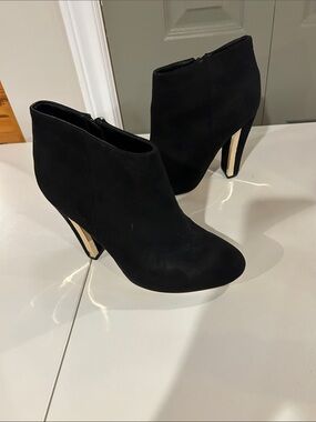 Call It Spring Black Suede High Heel Ankle Booties